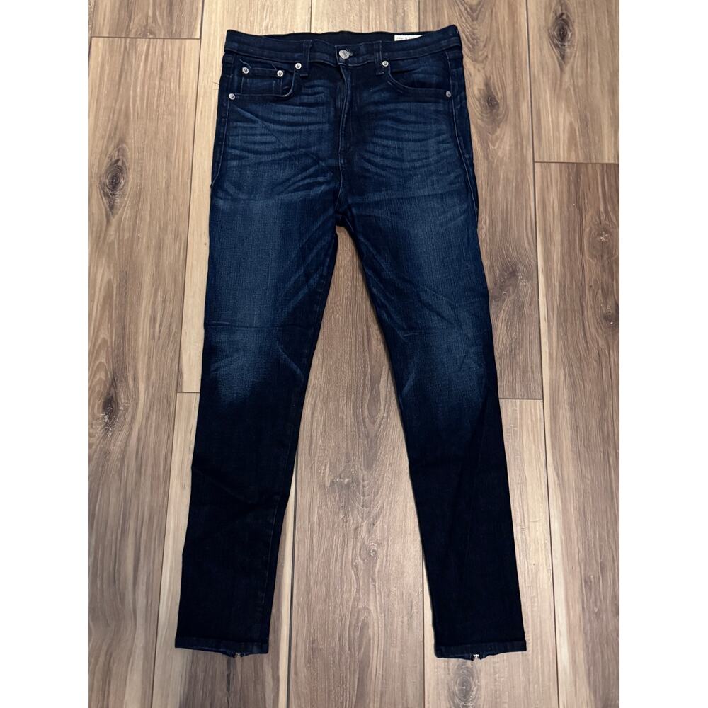 Rag & Bone Skinny Jeans Womens 31 Dark Wash Stretch Ankle Zip Made USA